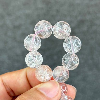 Natural Pink Himalayan Quartz Bracelet Size 12.2 mm