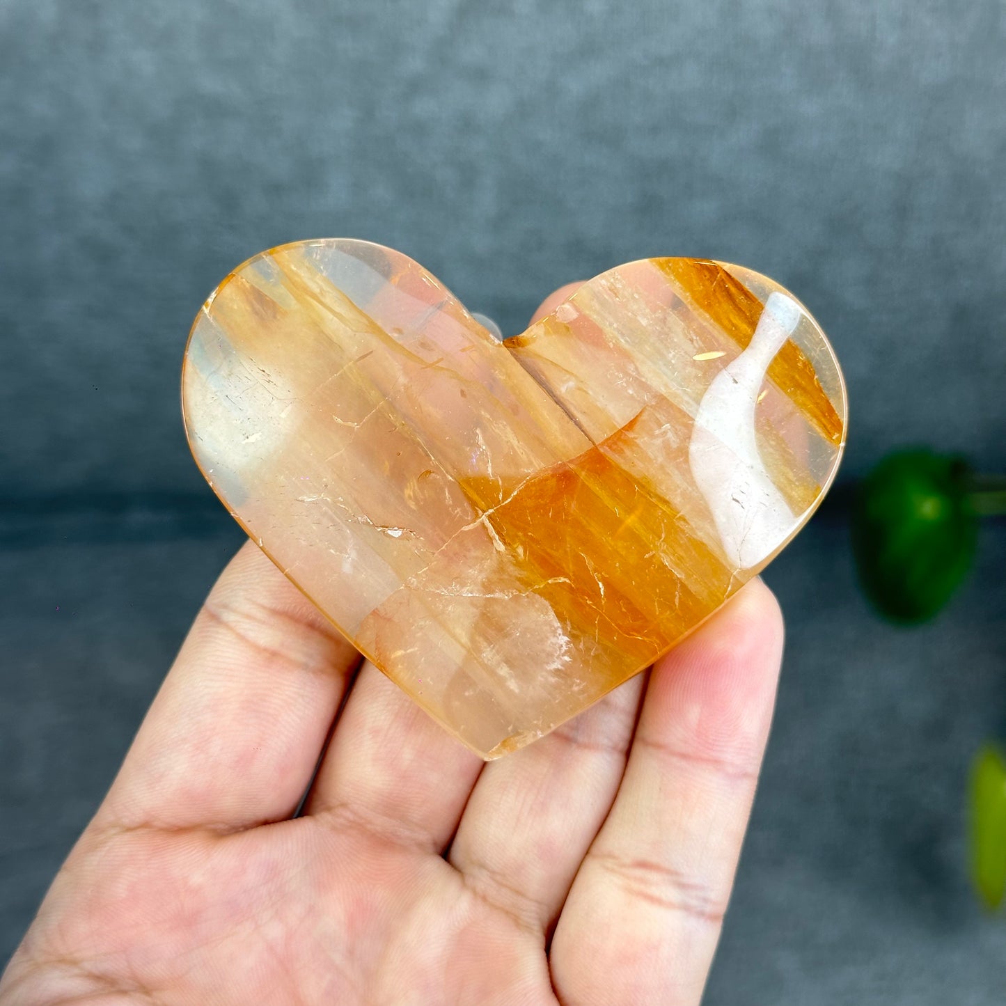 Natural Golden Healer Heart Figurine