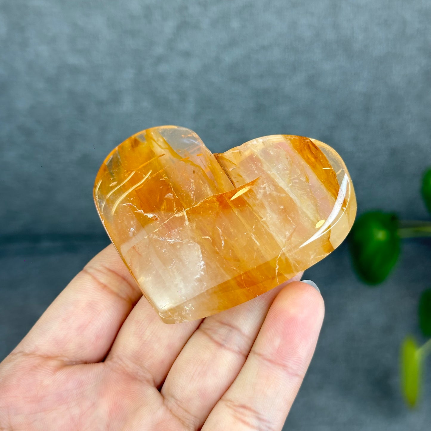 Natural Golden Healer Heart Figurine