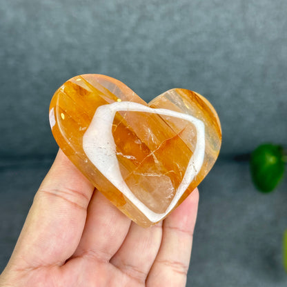 Natural Golden Healer Heart Figurine
