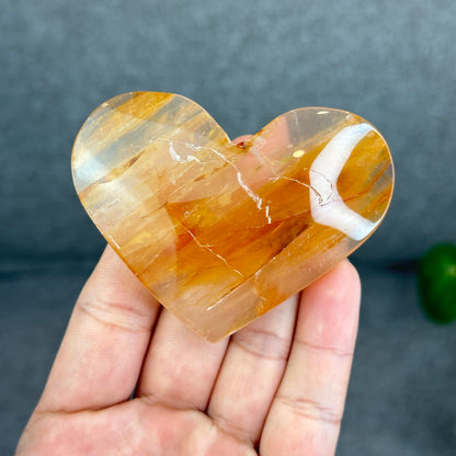 Natural Golden Healer Heart Figurine