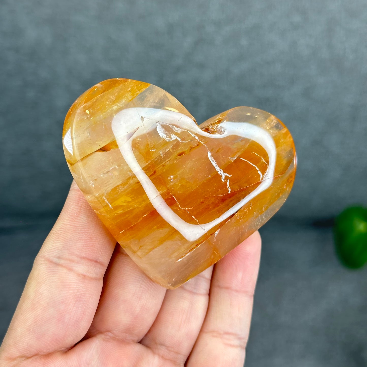 Natural Golden Healer Heart Figurine