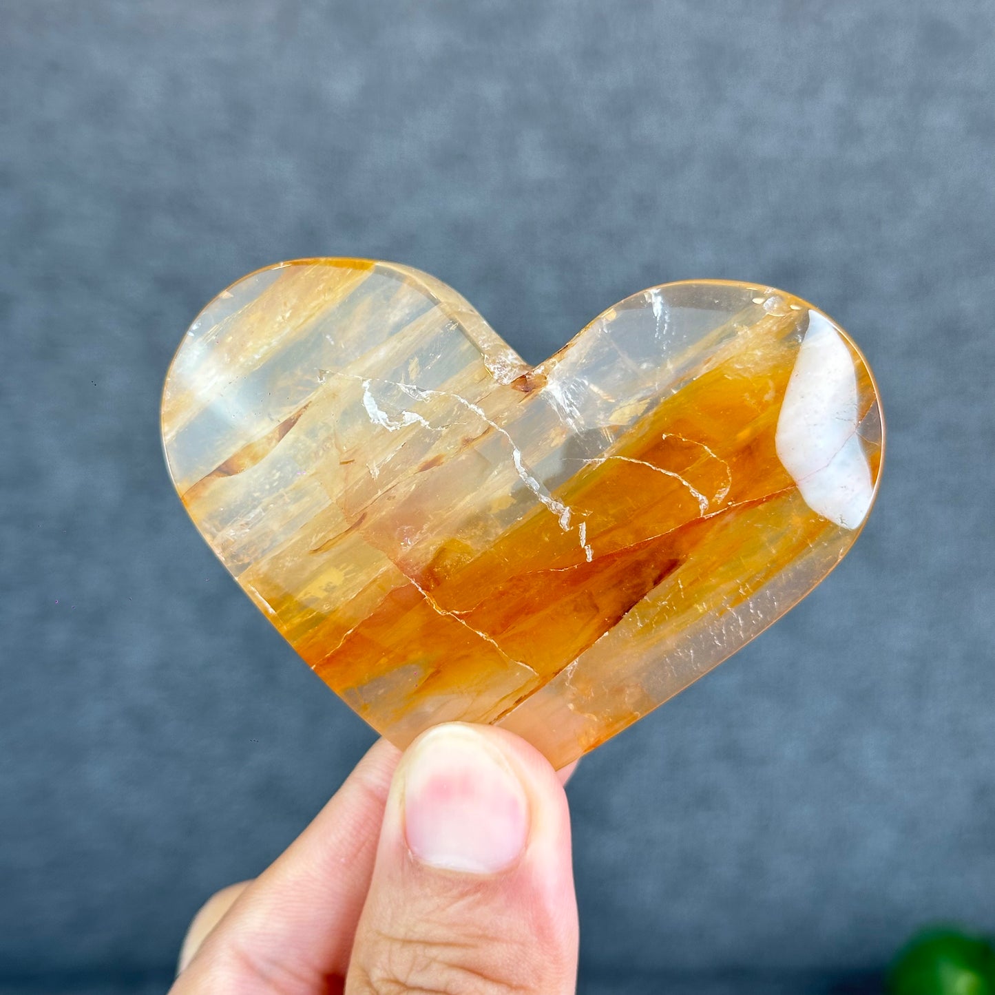 Natural Golden Healer Heart Figurine