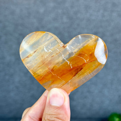 Natural Golden Healer Heart Figurine