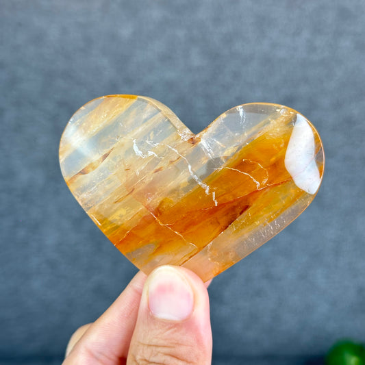 Natural Golden Healer Heart Figurine