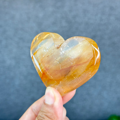 Natural Golden Healer Heart Figurine