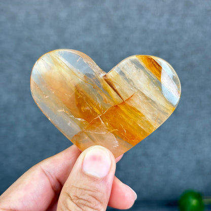 Natural Golden Healer Heart Figurine