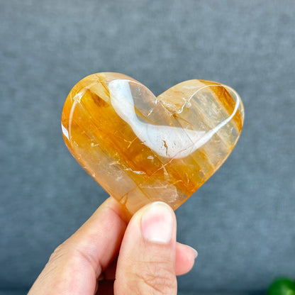 Natural Golden Healer Heart Figurine