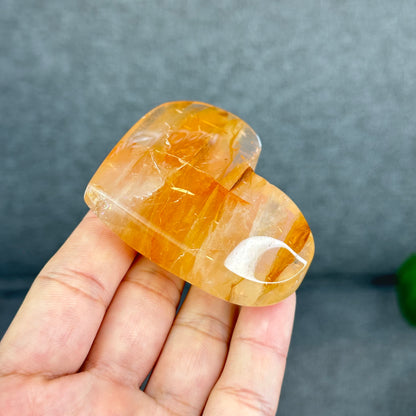 Natural Golden Healer Heart Figurine