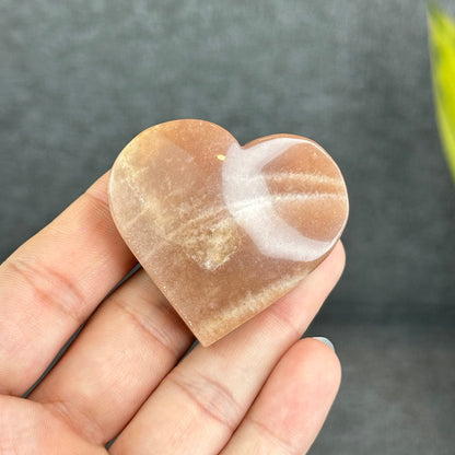Natural Peach Moonstone Heart Figurine