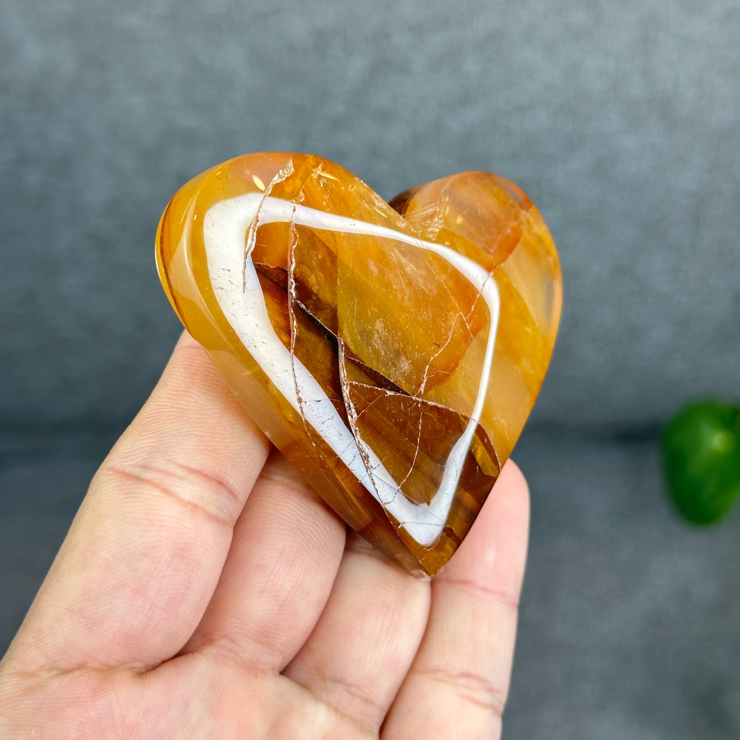 Natural Golden Healer Heart Figurine