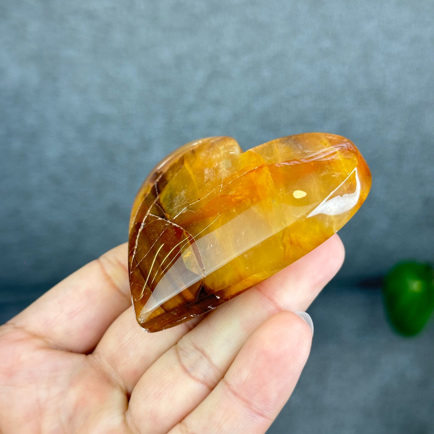 Natural Golden Healer Heart Figurine