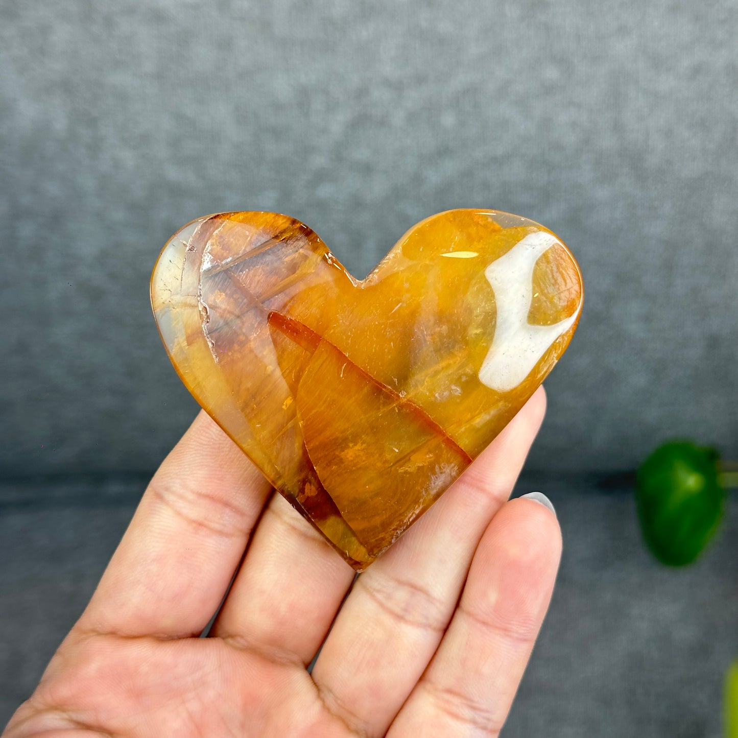 Natural Golden Healer Heart Figurine