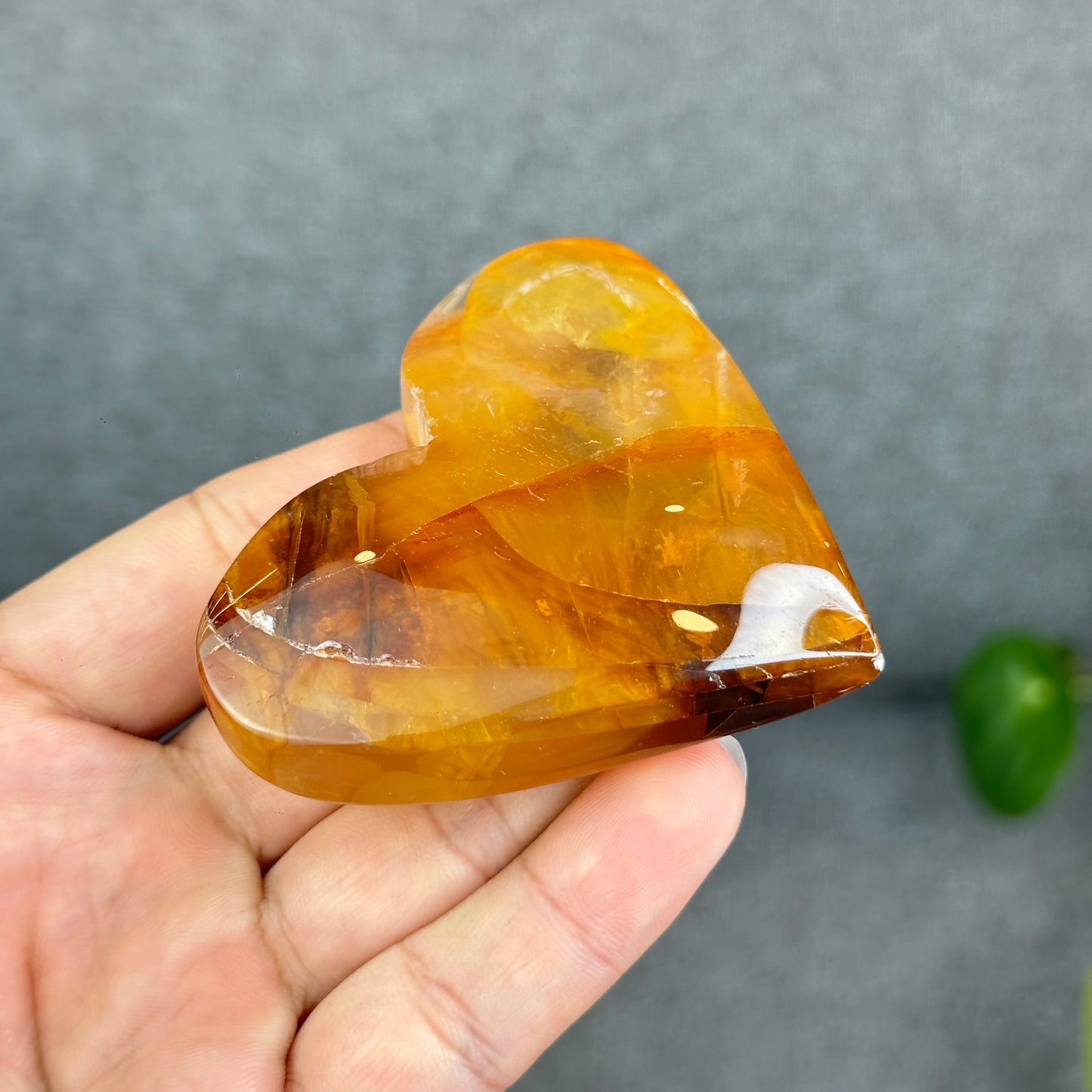 Natural Golden Healer Heart Figurine
