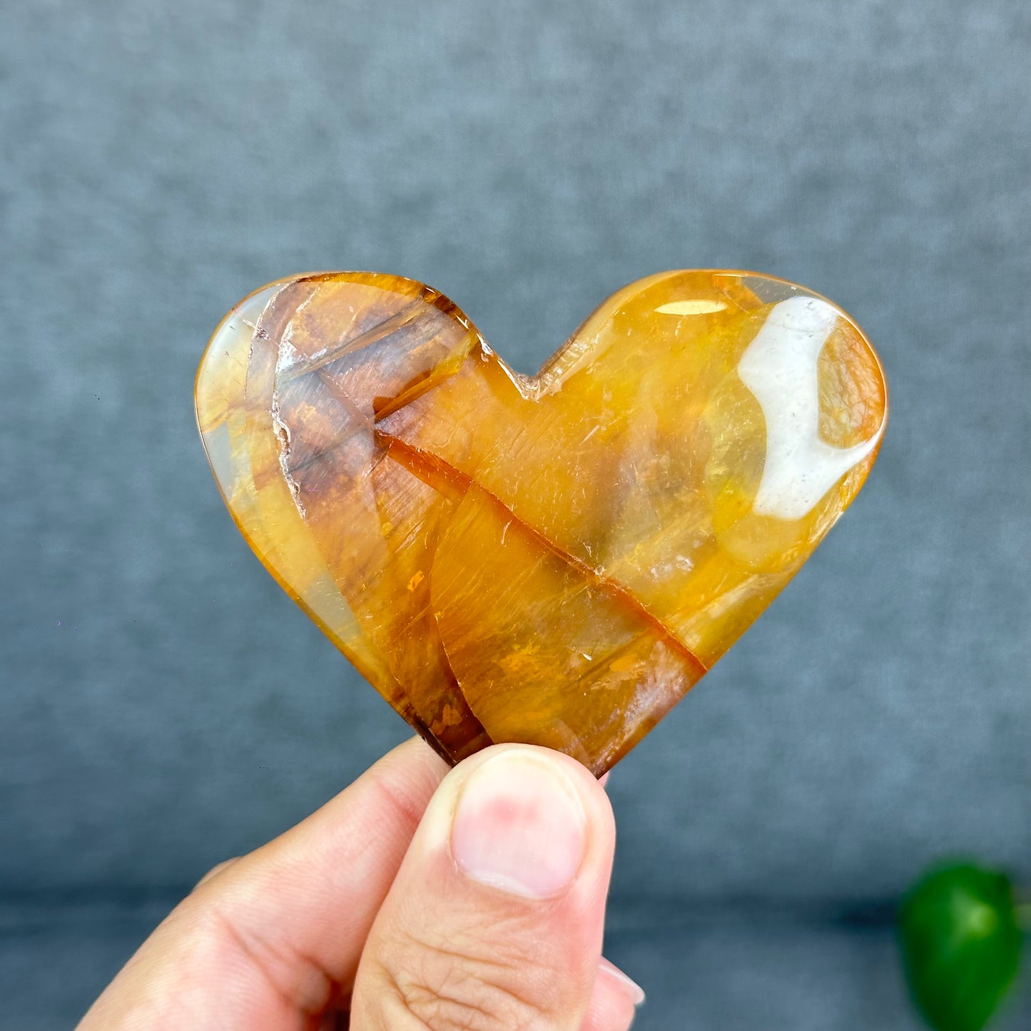 Natural Golden Healer Heart Figurine