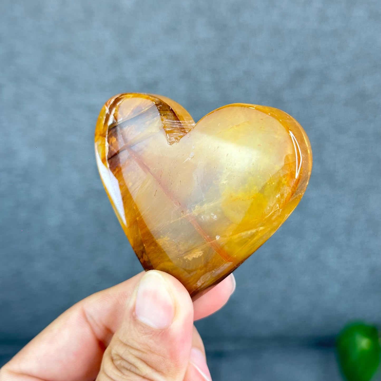 Natural Golden Healer Heart Figurine