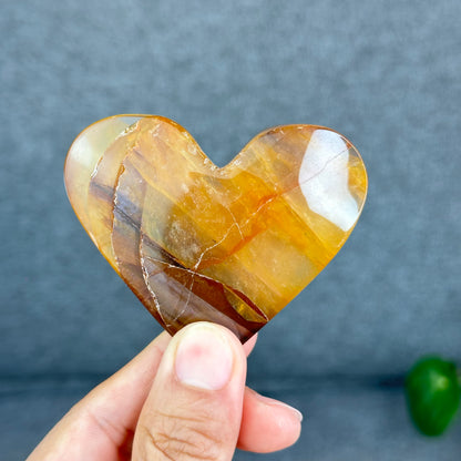 Natural Golden Healer Heart Figurine