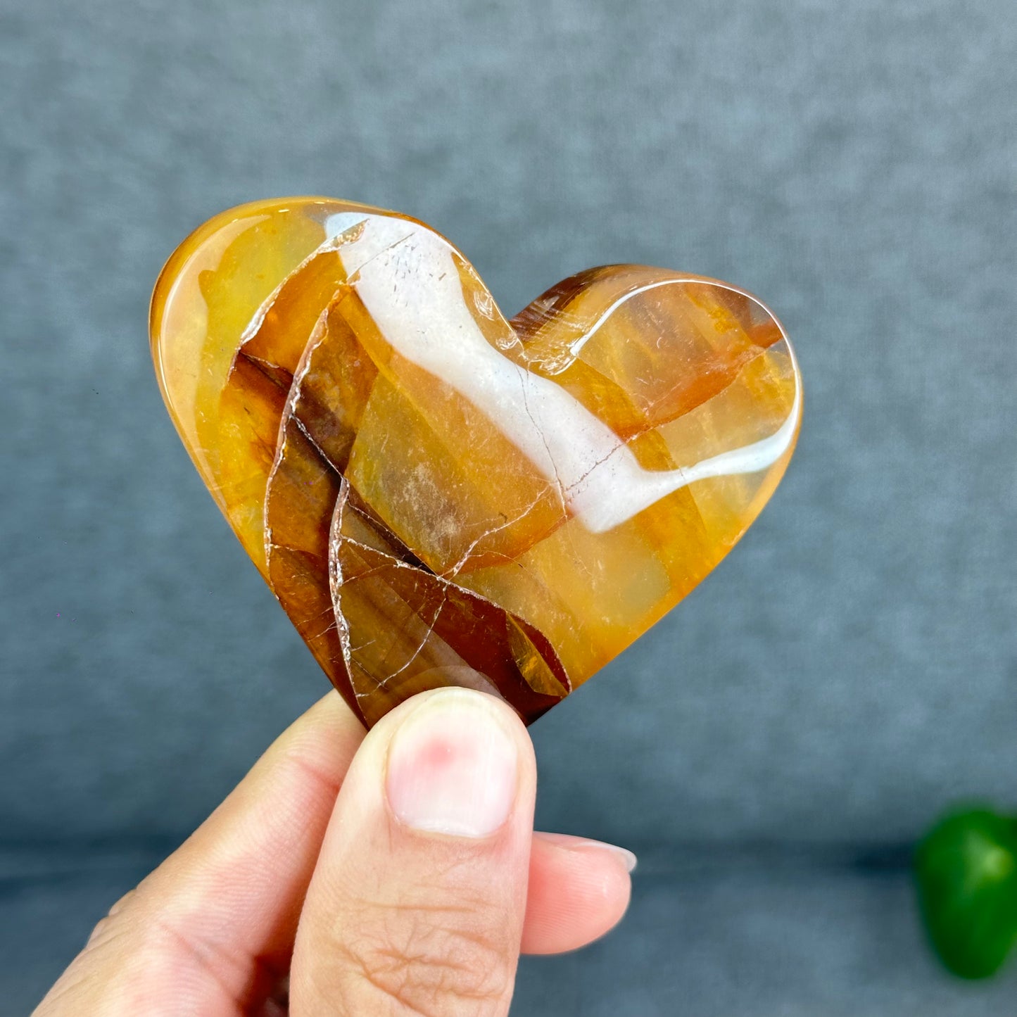 Natural Golden Healer Heart Figurine