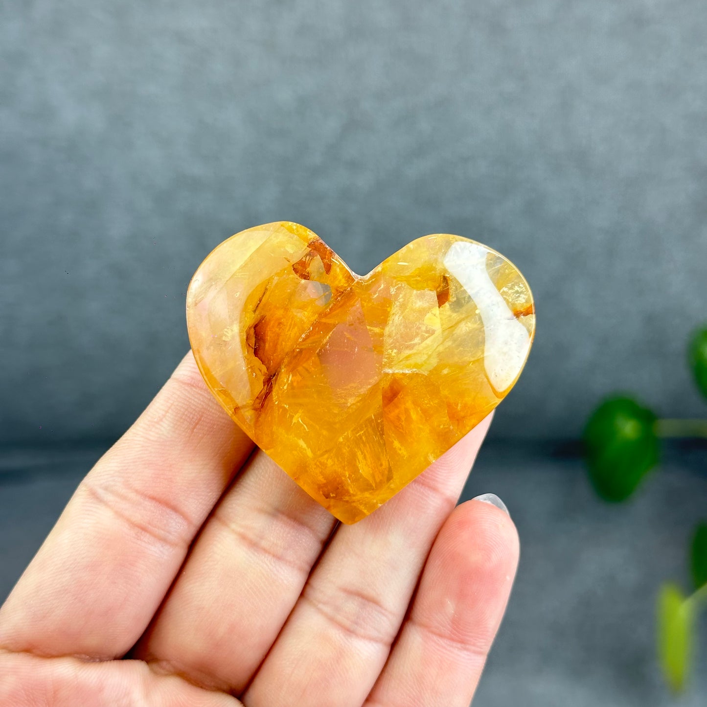 Natural Golden Healer Heart Figurine