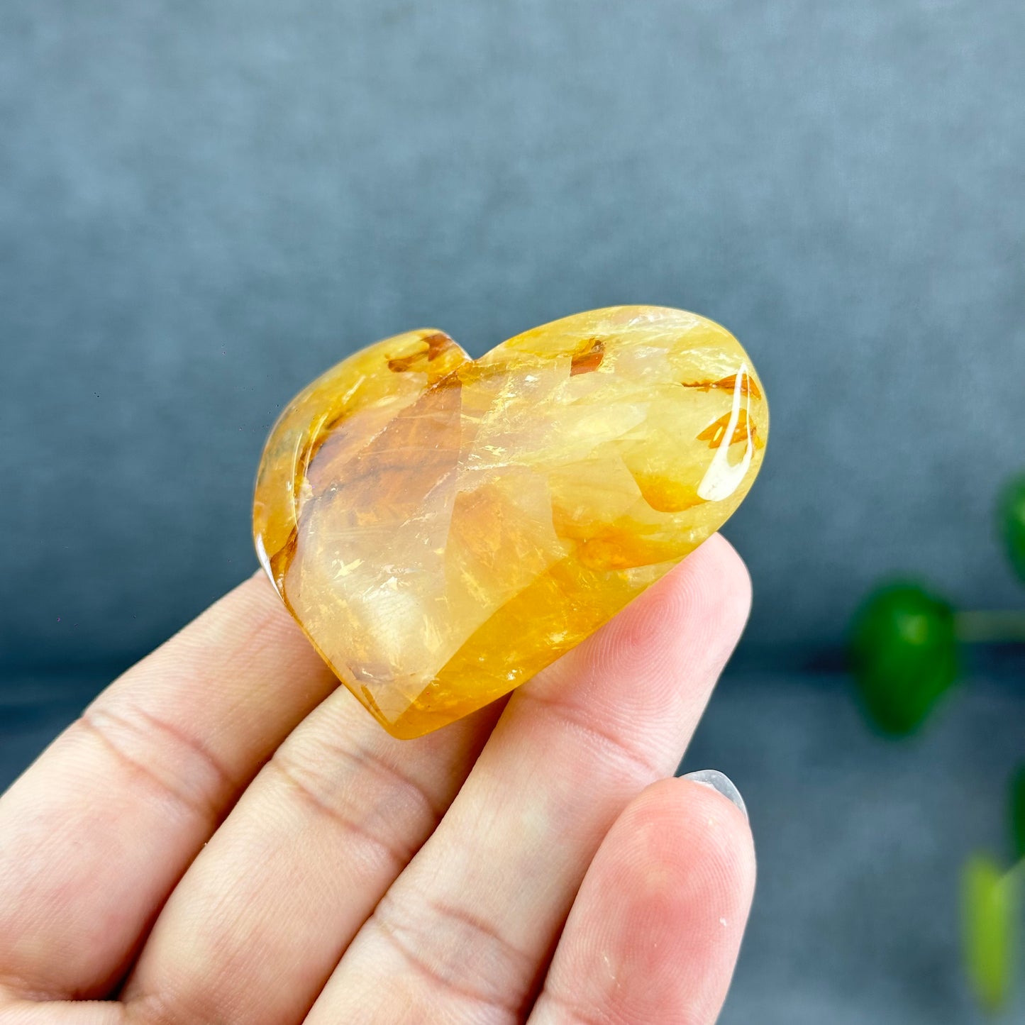 Natural Golden Healer Heart Figurine