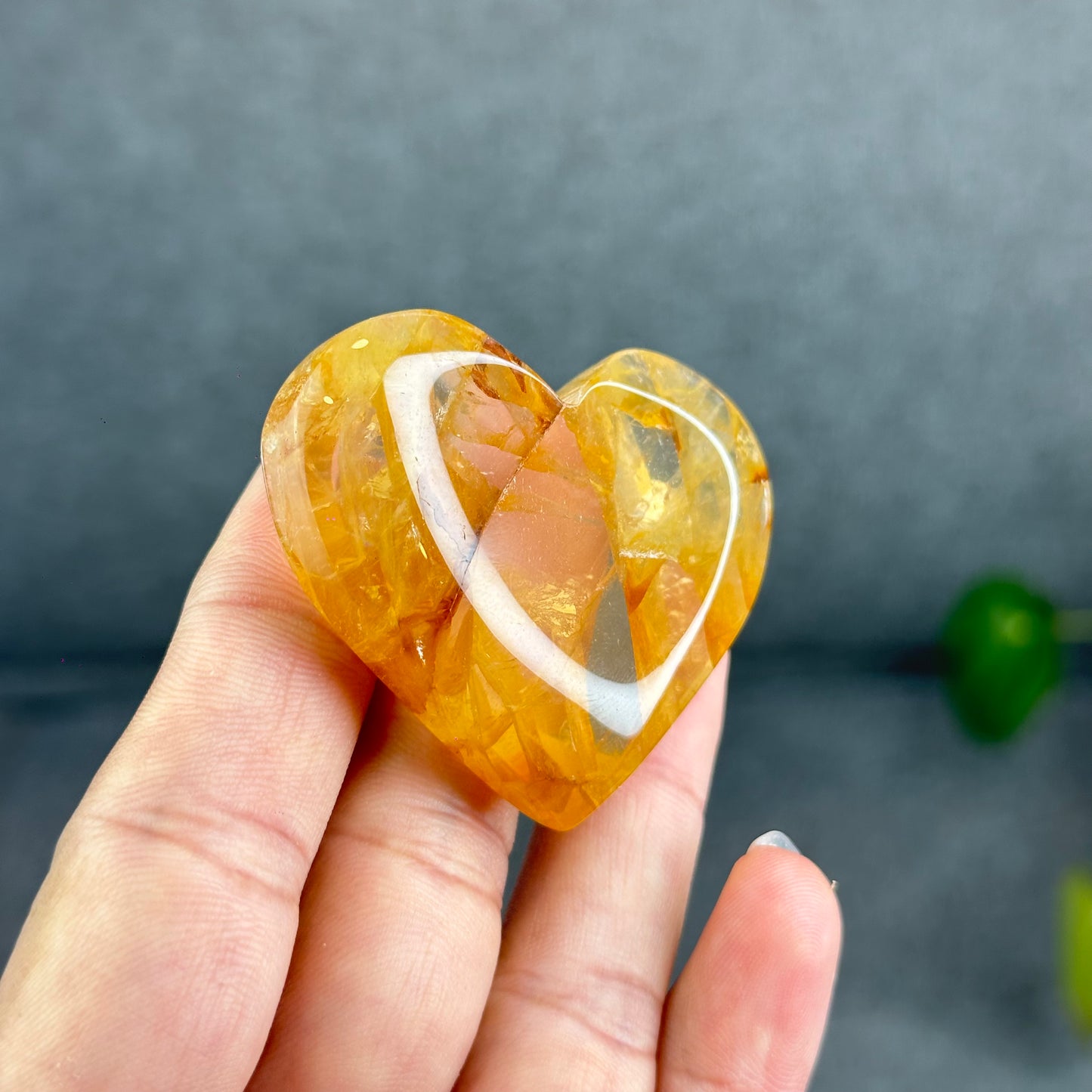 Natural Golden Healer Heart Figurine