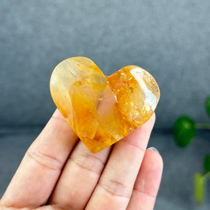 Natural Golden Healer Heart Figurine