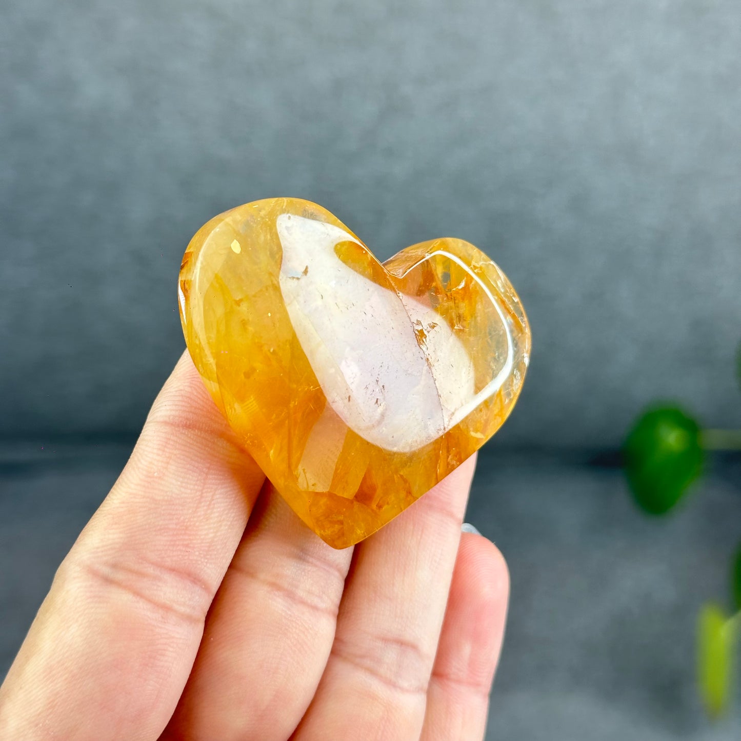 Natural Golden Healer Heart Figurine