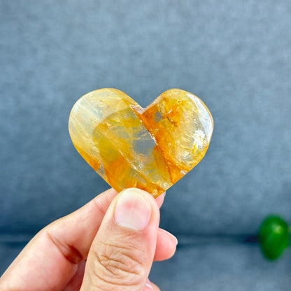 Natural Golden Healer Heart Figurine