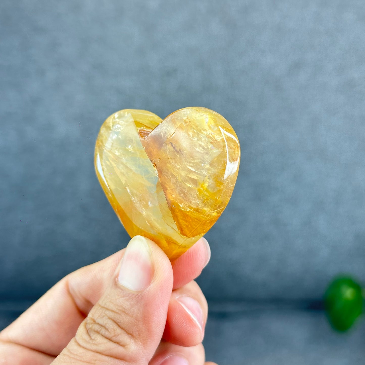 Natural Golden Healer Heart Figurine