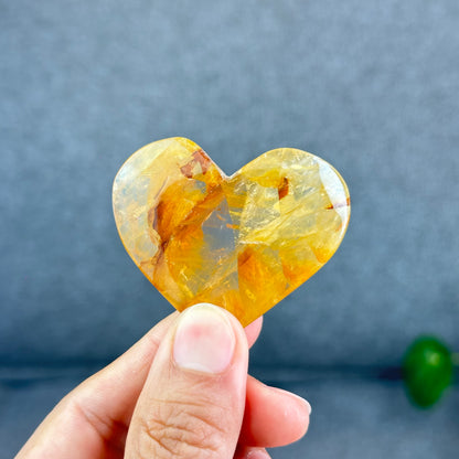 Natural Golden Healer Heart Figurine