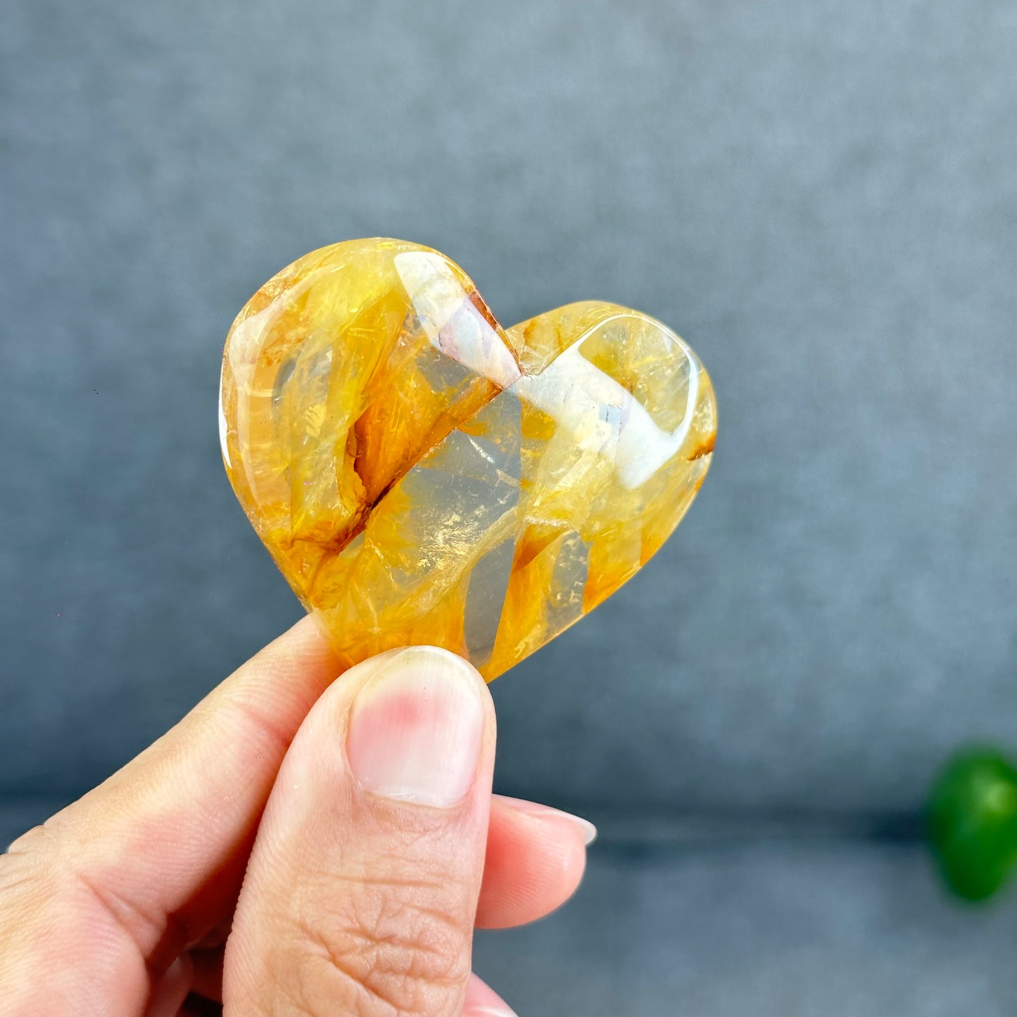 Natural Golden Healer Heart Figurine