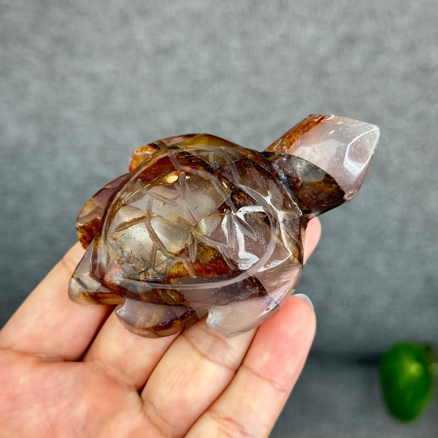 Natural Fire Quartz Turtle Figurine