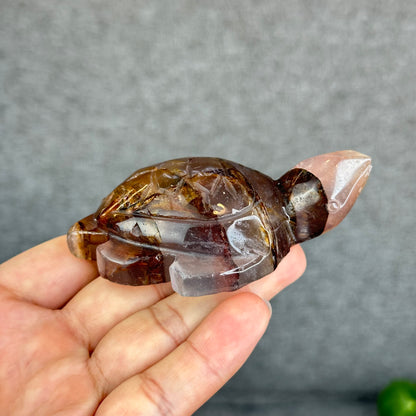 Natural Fire Quartz Turtle Figurine