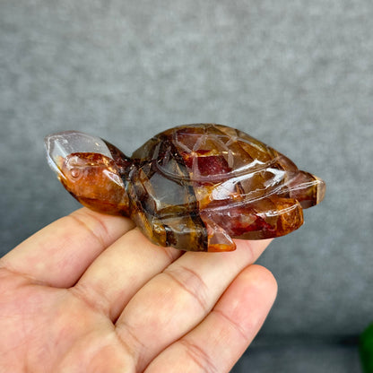 Natural Fire Quartz Turtle Figurine