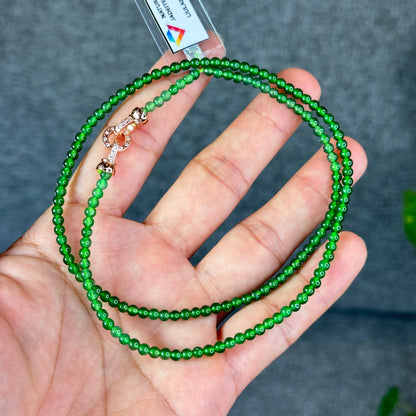 Natural Imperial Green Translucent Jadeite Jade VIP Necklace Accent Clasp
