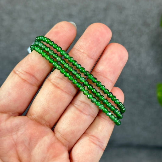 Natural Imperial Green Translucent Jadeite Jade VIP Necklace Accent Clasp