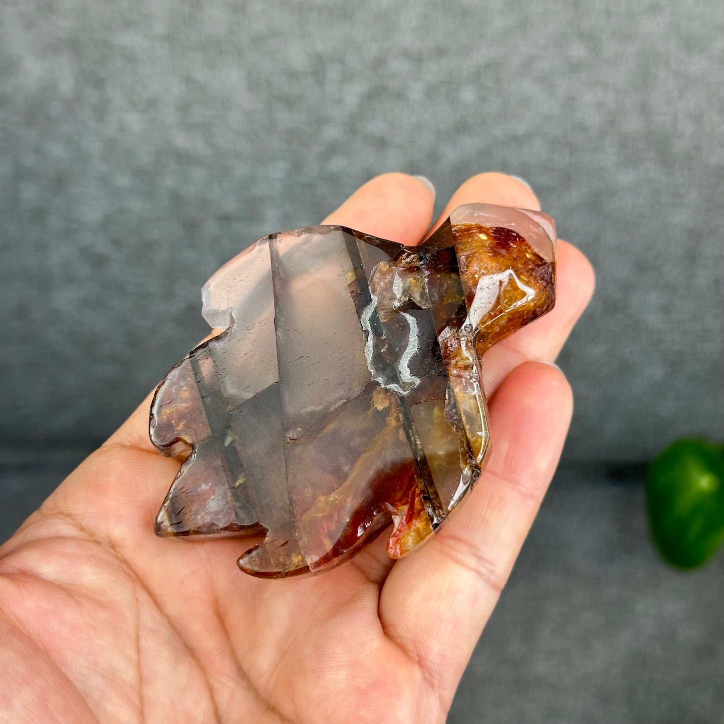 Natural Fire Quartz Turtle Figurine