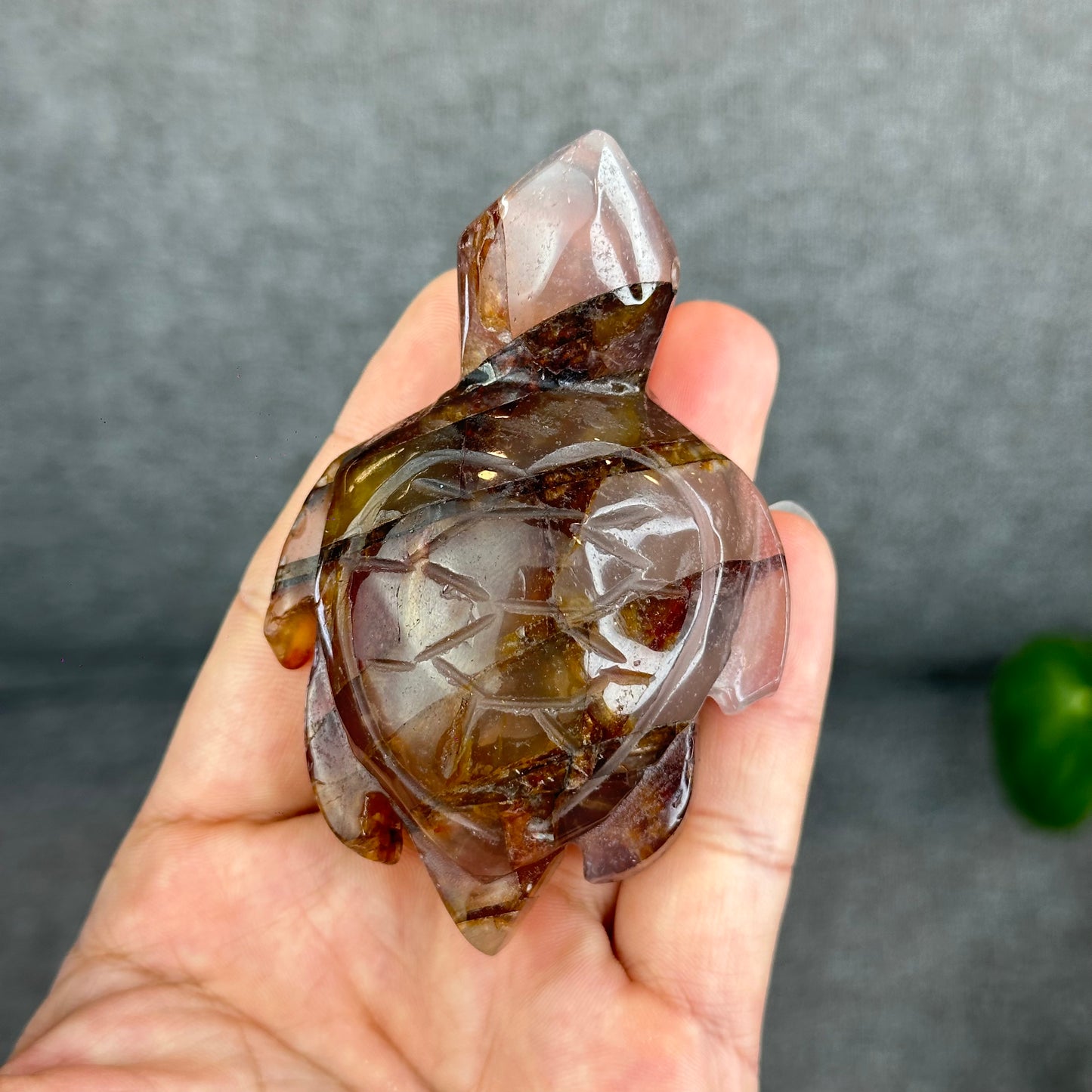 Natural Fire Quartz Turtle Figurine