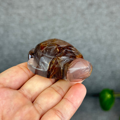 Natural Fire Quartz Turtle Figurine