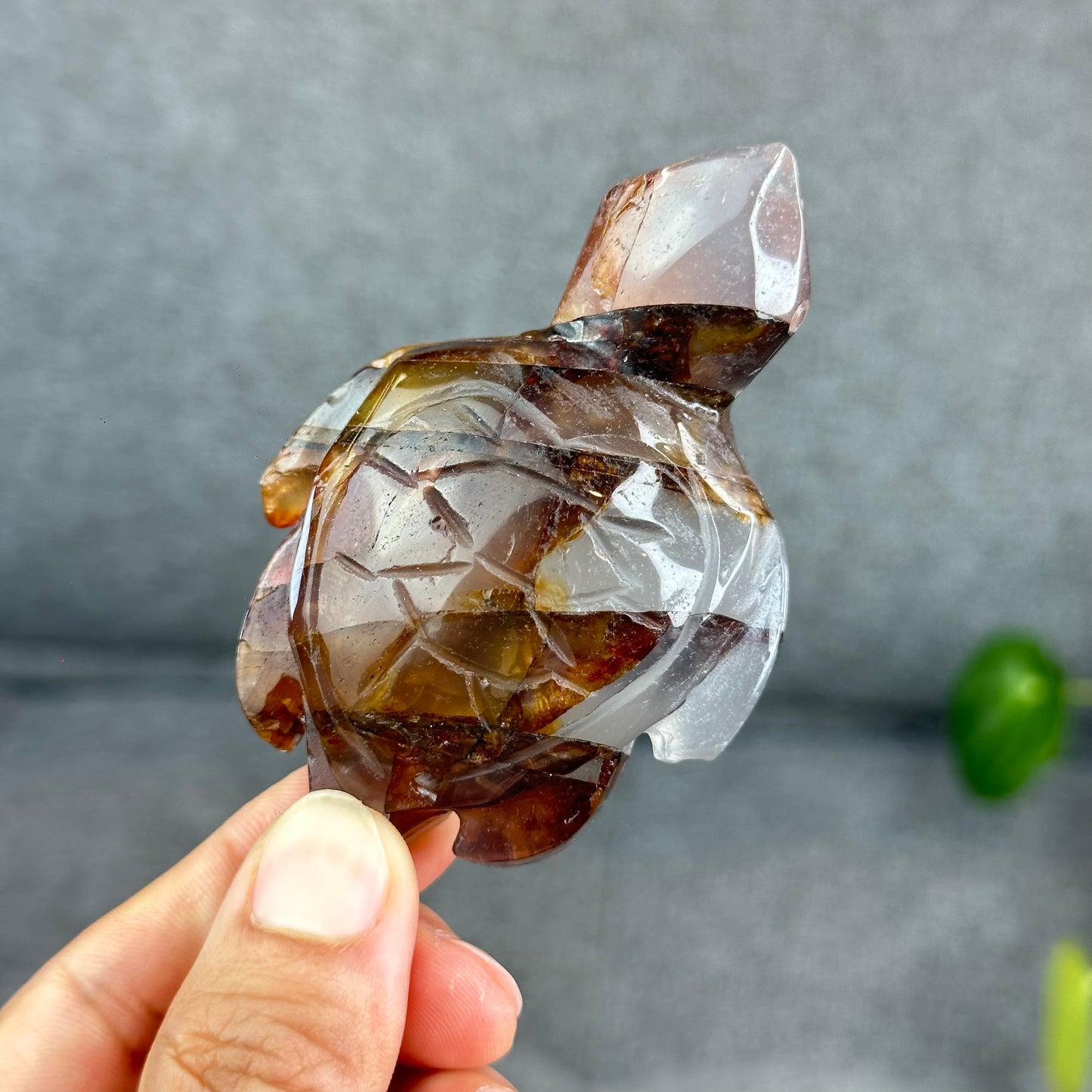 Natural Fire Quartz Turtle Figurine