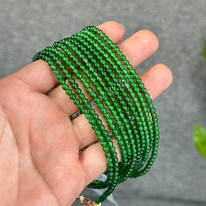 Natural Imperial Green Translucent Jadeite Jade VIP Necklace Accent Clasp