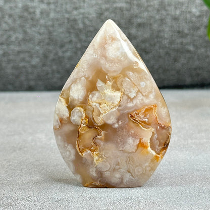 Natural Floral Agate Flame Figurine