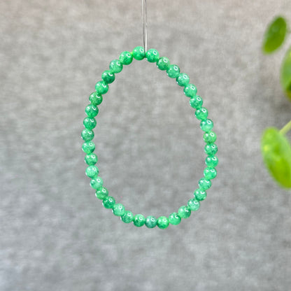 Natural Apple Green Semi-Translucent Jadeite Jade Bracelet Size 5 mm