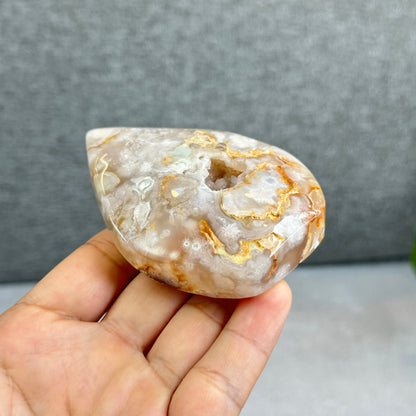 Natural Floral Agate Flame Figurine