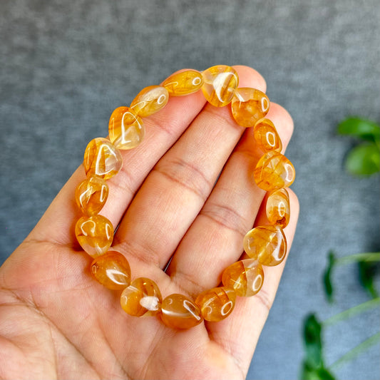 Natural Golden Healer Heart Bracelet Size 12 mm