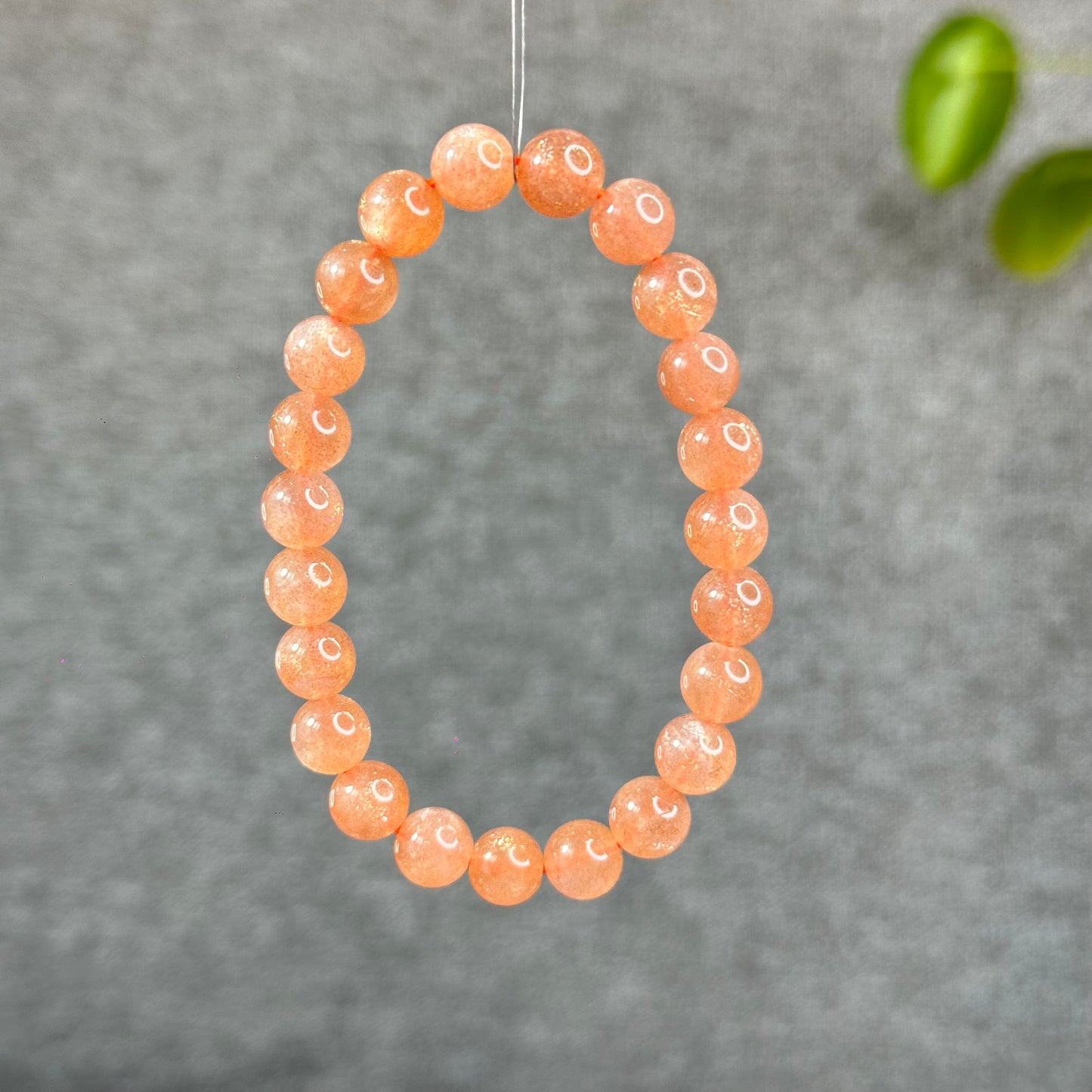 Natural Orange Sunstone Bracelet Size 8 mm