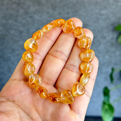 Natural Golden Healer Heart Bracelet Size 12 mm