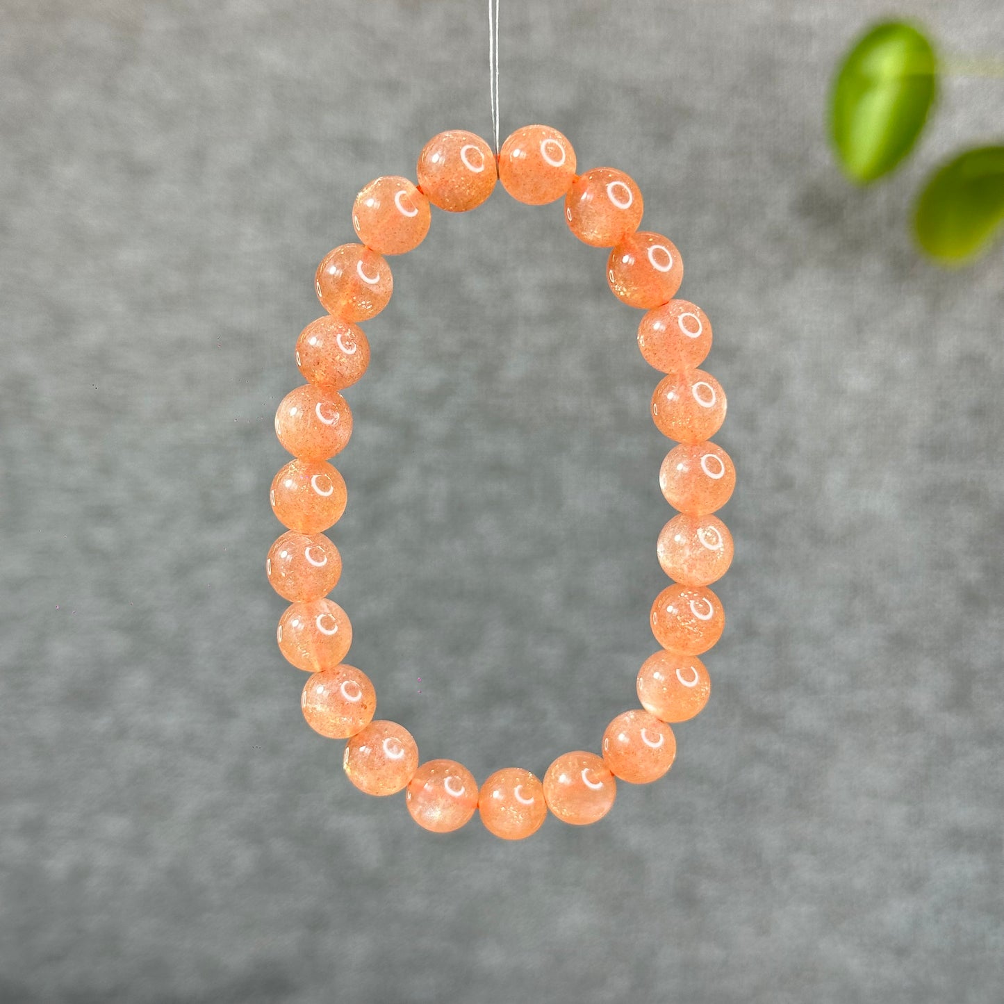Natural Orange Sunstone Bracelet Size 8 mm