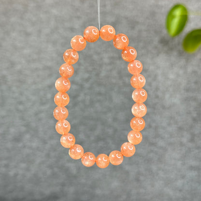 Natural Orange Sunstone Bracelet Size 8 mm