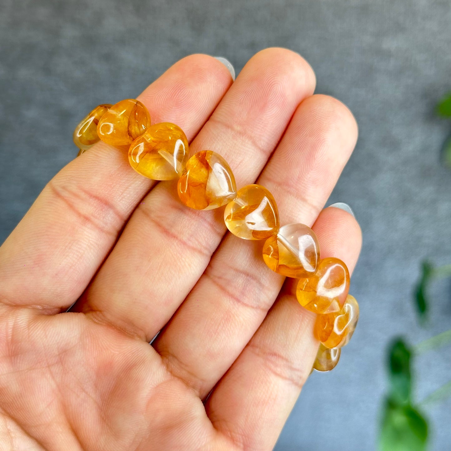 Natural Golden Healer Heart Bracelet Size 12 mm